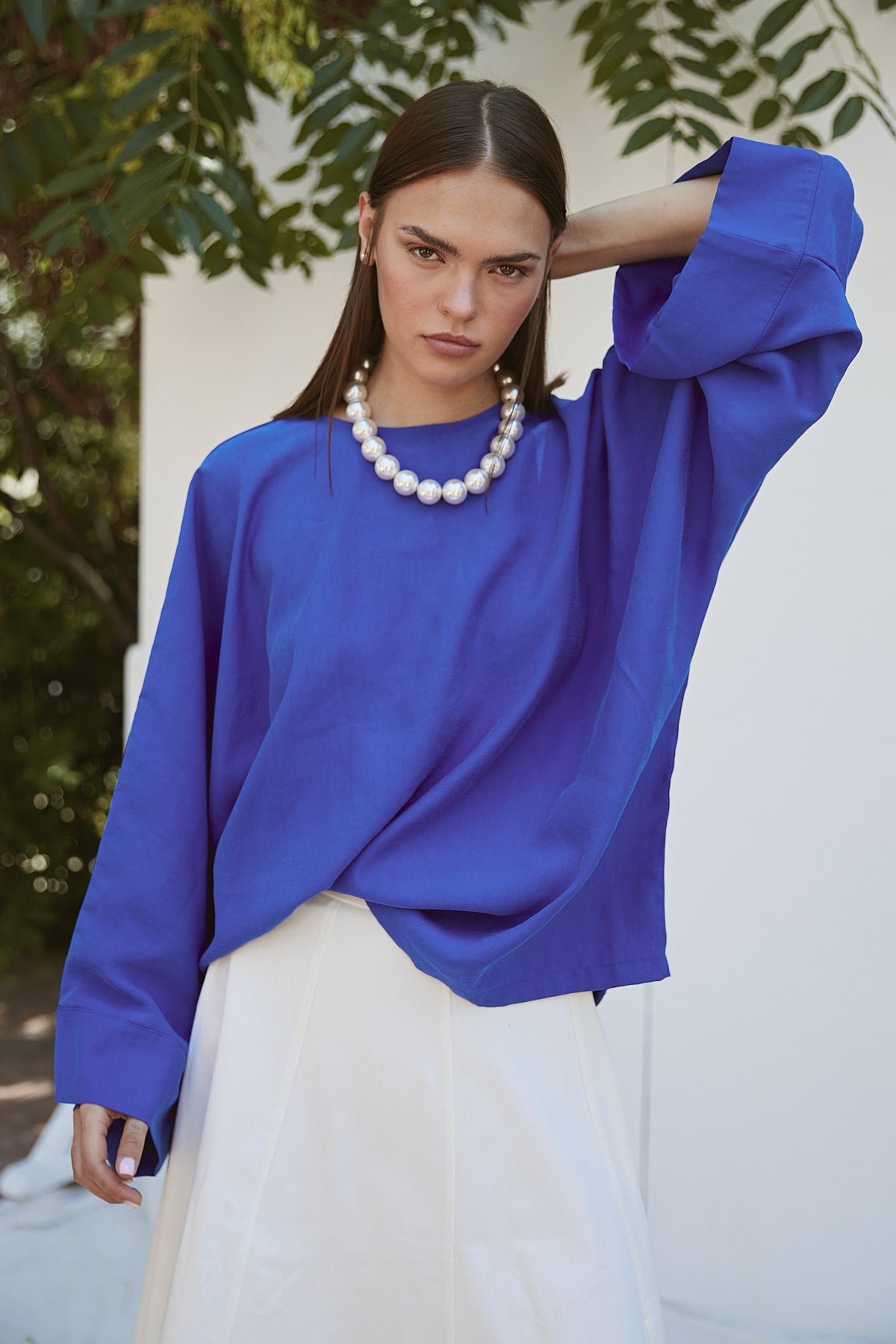 Bluse mit Fledermausärmeln