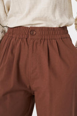 Bundfaltenhose aus Viskose-Tencel mit Elastikbund