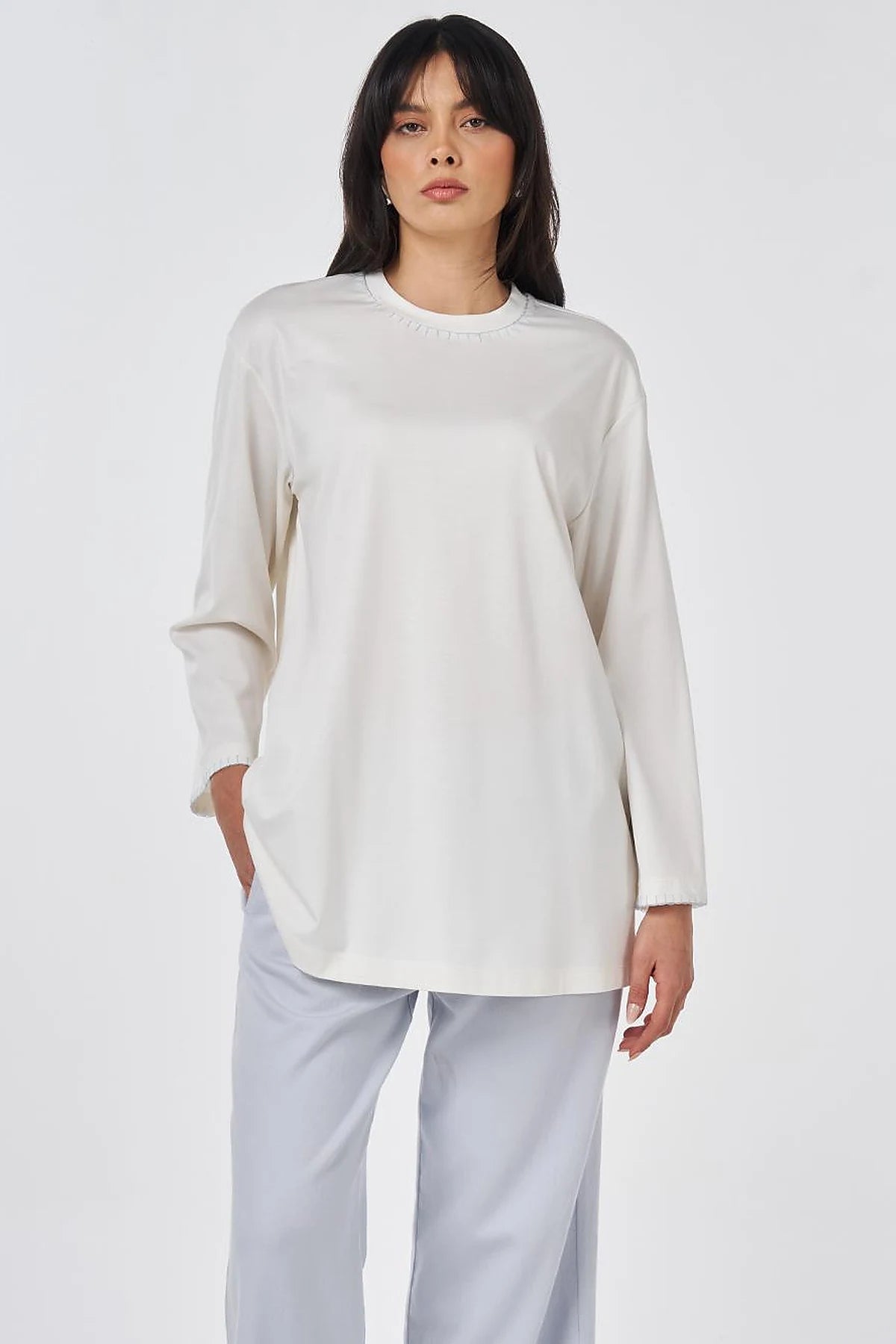 Sweatshirt mit Zierstich-Details