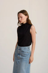 High-Neck Baumwoll-Top