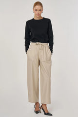 Casual Stoffhose im Relaxed Fit mit Kordelzug