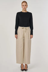 Casual Stoffhose im Relaxed Fit mit Kordelzug
