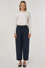 Casual Stoffhose im Relaxed Fit mit Kordelzug